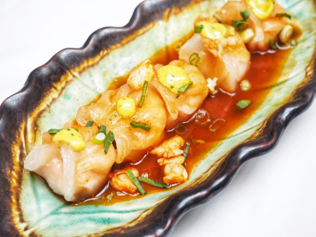 Hagkao de langostinos, picadillo de gamba al ajillo (5 unidades)